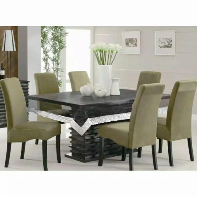 Taplak meja makan plastik bening || MEIWA || persegi 6-8 kursi