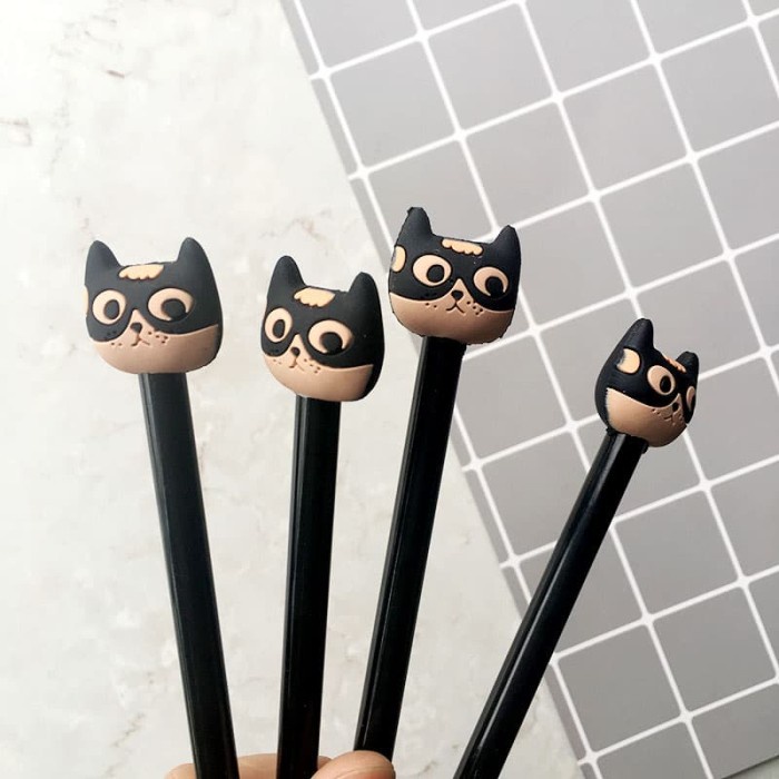 

Pulpen Gel BLACK CUTE CAT - Hitam