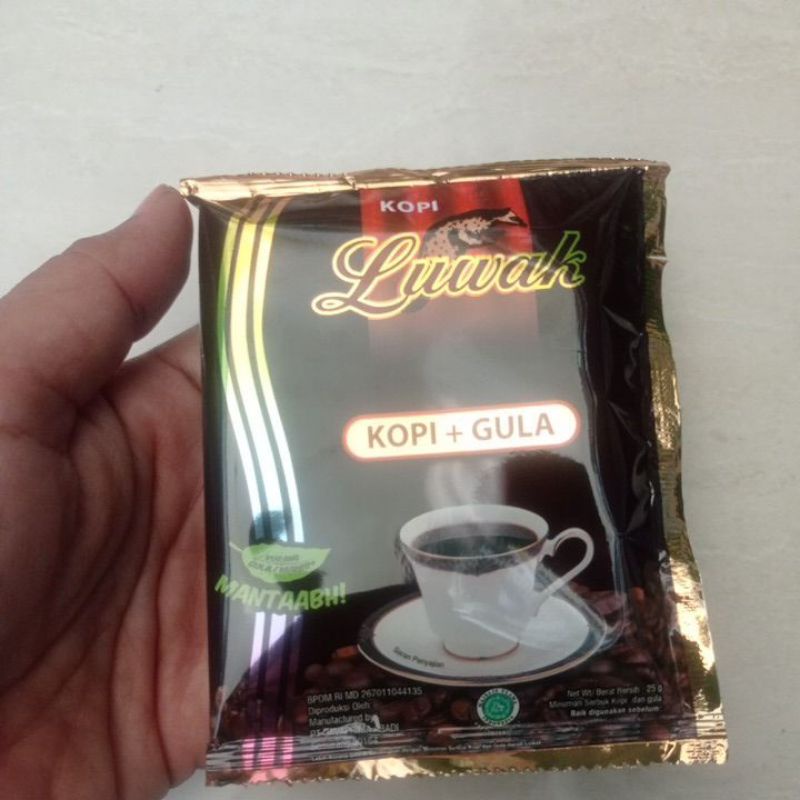 

Luwak kopi + gula sachet