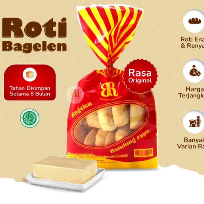 

ROTI BAGELEN (ISI 20ROTI) Rasa Original dan Keju165gr