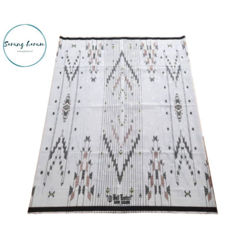 Sarung - Sarung bali lestari - Putih corak hijau