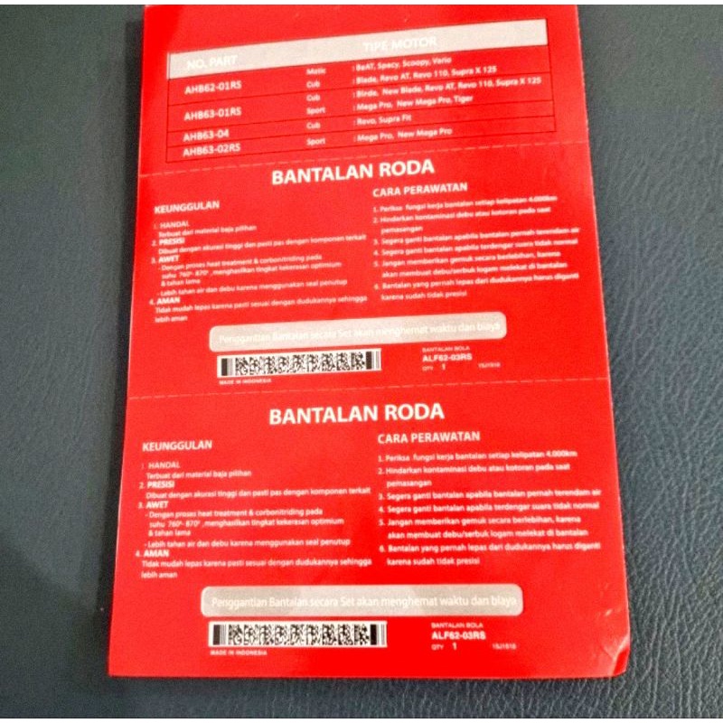 LAHER BEARING 6203 RS RODA BELAKANG VARIO 125-150 PRES