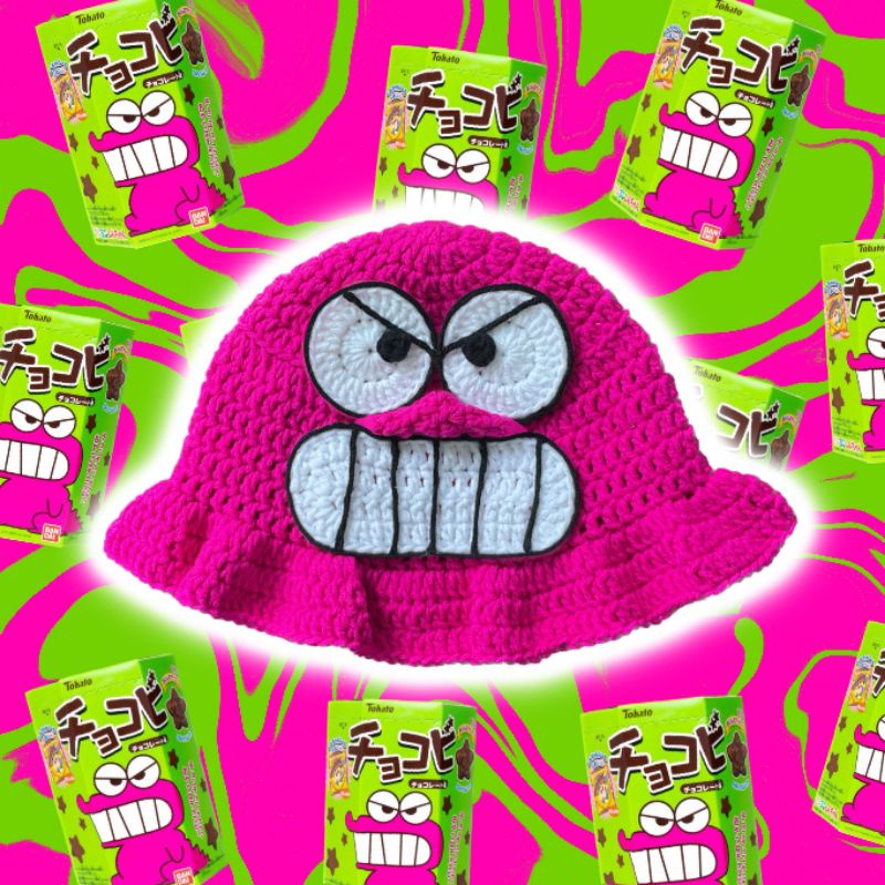 READY STOCK Chocobi Bucket Hat Crochet // Topi Rajut Chocobi // Haechan NCT