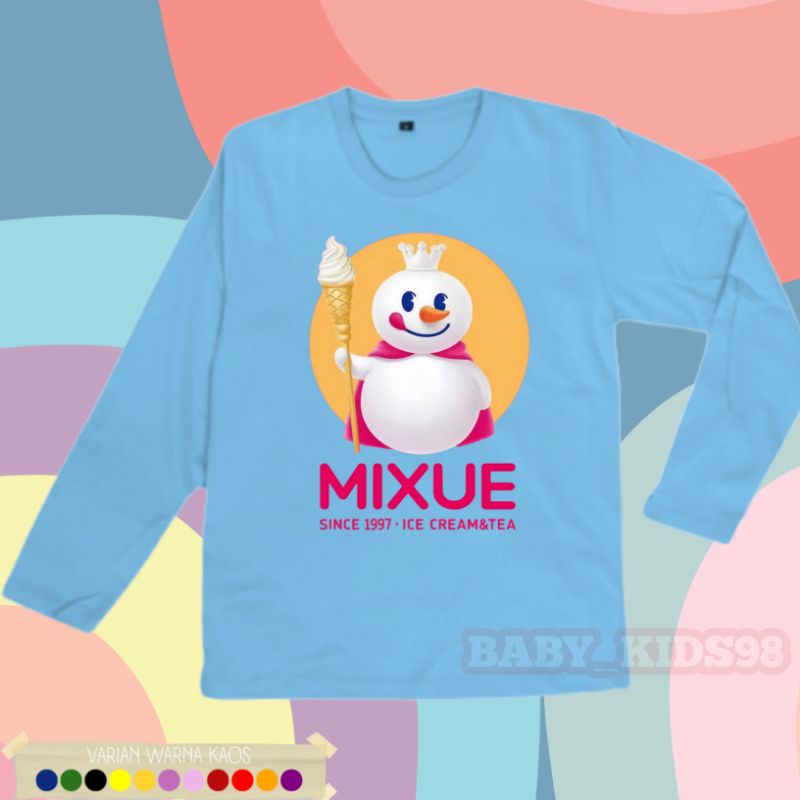 BAJU KAOS ANAK LENGAN PANJANG ICE CREAM MIXUE TERBARU