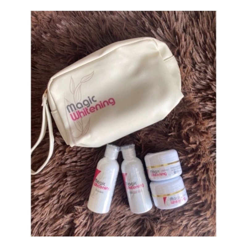 paket isi 4 magic whitening krim pemutih wajah cepat aman bpom
