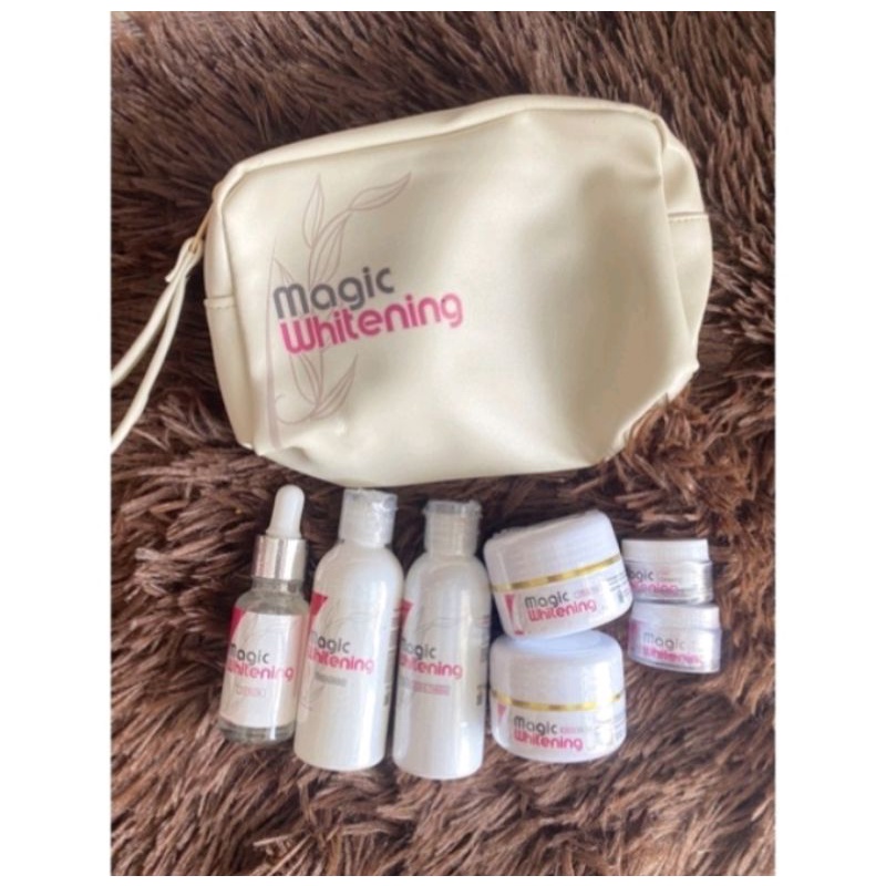 paket isi 7 magic whitening krim pemutih wajah cepat aman bpom