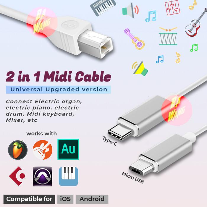 Kabel Cable Lightning iPhone iPad Micro-USB Type-C Midi Piano Organ