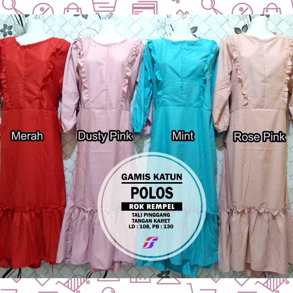 Gamis katun Polos / Gamis polos / Gamis syari