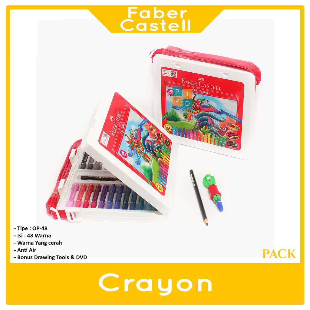 

Faber Castell -Crayon Hexagonal 48 Warna Oil Pastel - Set