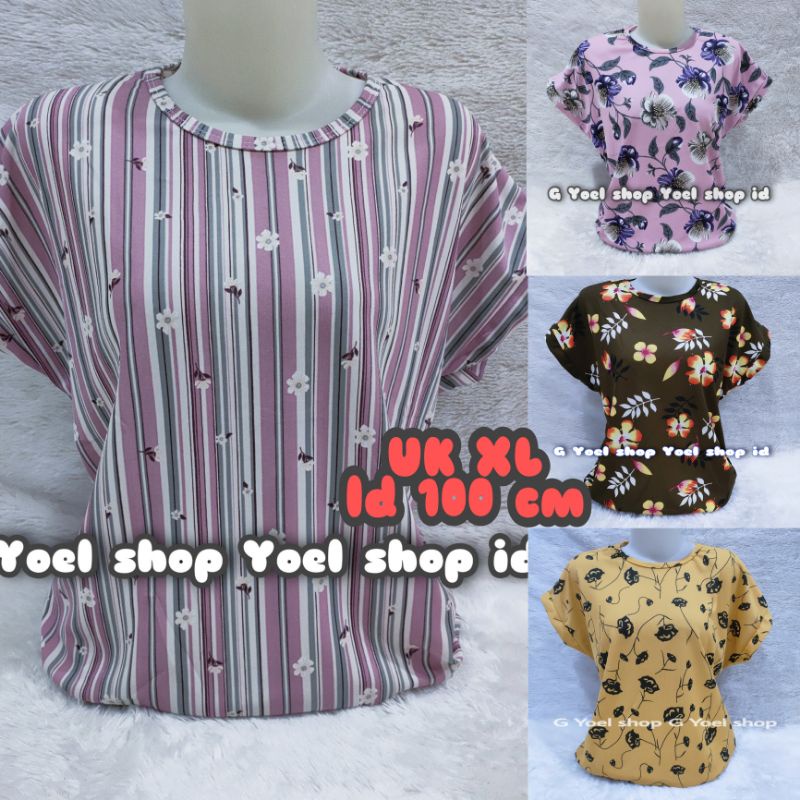 BAJU WANITA KEKINIAN UK XL LENGAN PENDEK VOXY PRINTING