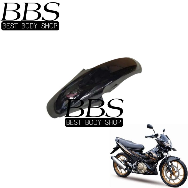 Cover Body Spakbor Depan Suzuki Satria F150 2012 | Bodi Slebor Satria Fu 150 Barong Warna Hitam/Puti