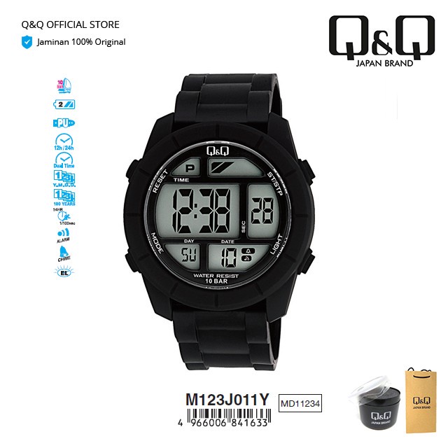 Hot Sale Q&Q Qnq Qq Original Jam Tangan Pria Digital Rubber - M123 M123J Termurah
