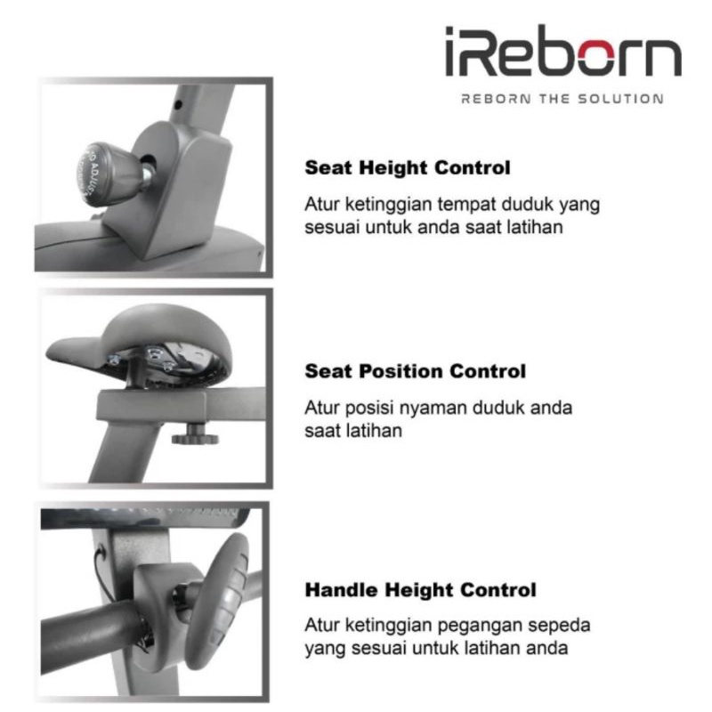 Alat Fitness Sepeda Statis Elektrik iReborn Modena Upright Bike