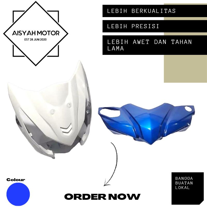 Cover Bodi Batok Depan Tameng Honda Beat FI Warna Biru Tahun 2015