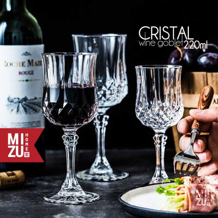 Mizu Cristal Wine Goblet Drinking Wine Gelas Red Wine Gelas Minum Air Tr0425