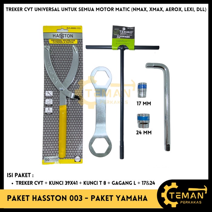 PAKET YAMAHA Treker CVT HASSTON + KUNCI 39X41 + KUNCI T8 TEKIRO + GAGANG L + SOK 17 24 MM / Treker C