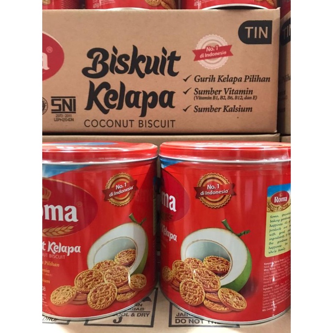 

*****] Kue Lebaran Idul Fitri Roma Kelapa 405Gr / Roma Biskuit / Roma Kaleng