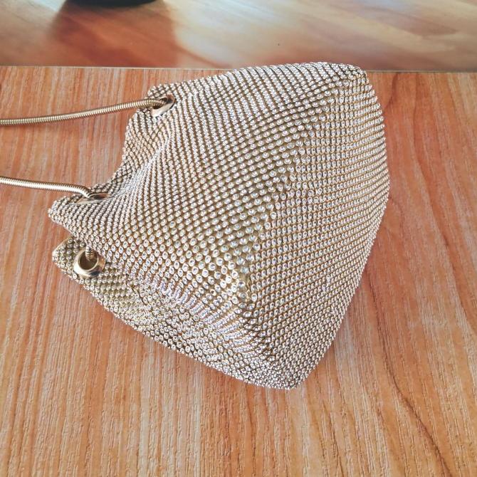 Tas Pesta Serut Bling Wanita Kondangan Selempang Kristal Import 28013