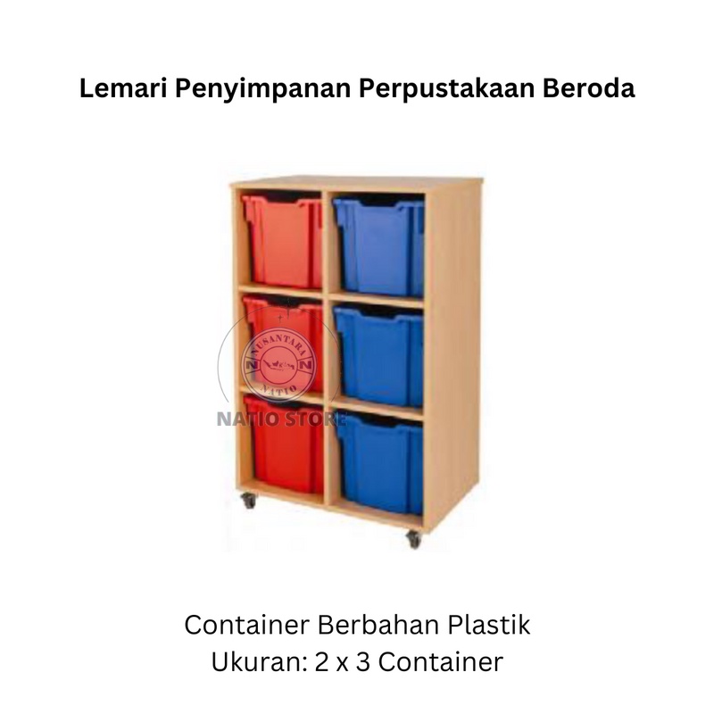 

Lemari Penyimpanan Perpustakaan Beroda Mobile 2 x 3 Container