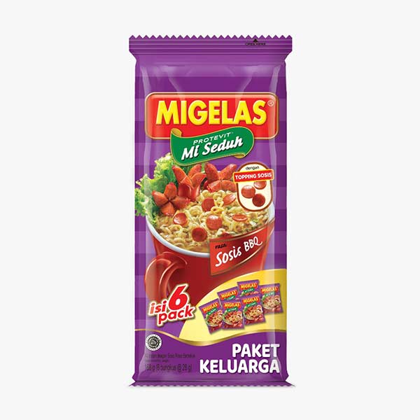 

MIGELAS MIE RASA SOSIS BBQ 6 PCS X 28 GR