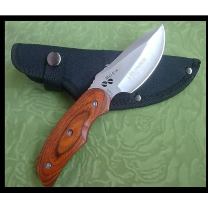 Pisau Survival Camping Outdoor Fixed Blade Full Tang Ada Sarung 066