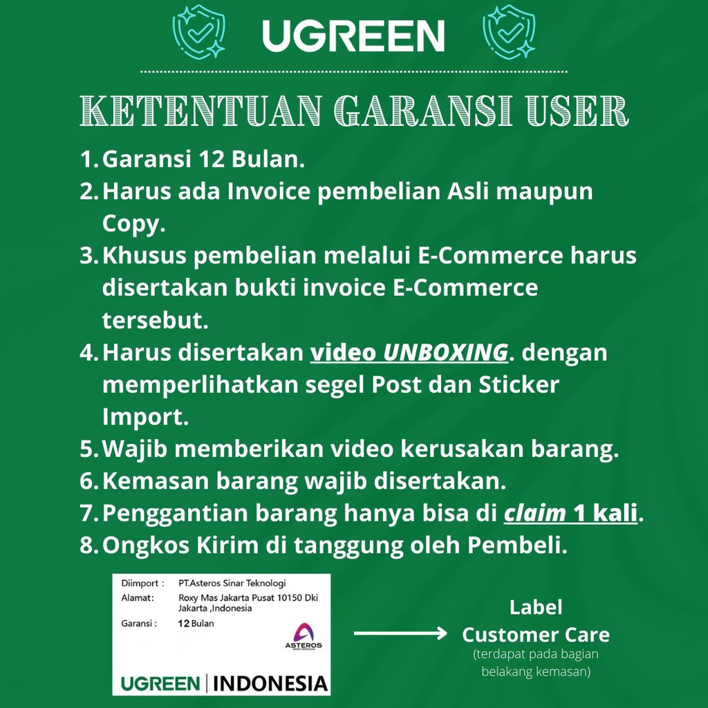 Konverter UGreen Audio Jack 2.5mm Male to 3.5mm Female - 20501