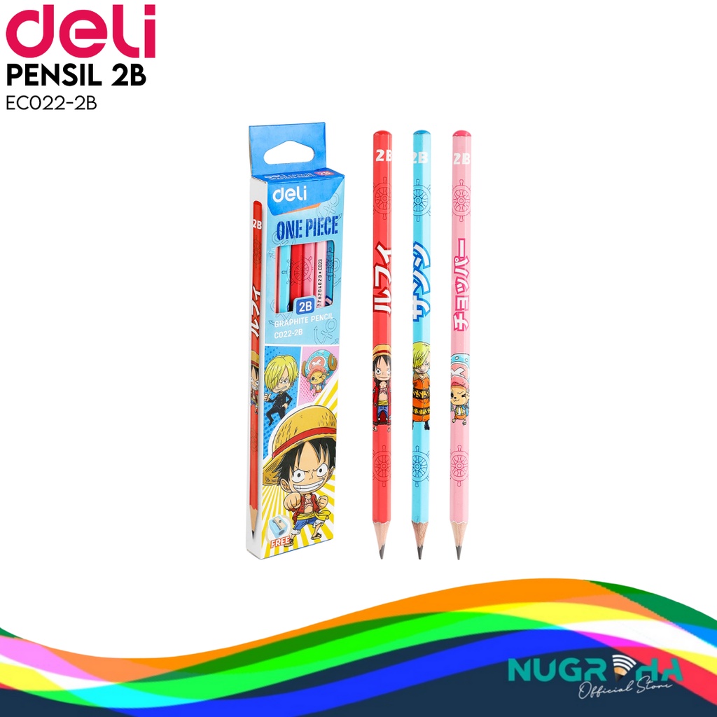 

Pensil Deli 2B One Piece Graphite Pencil Karakter - EC022-2B Deli