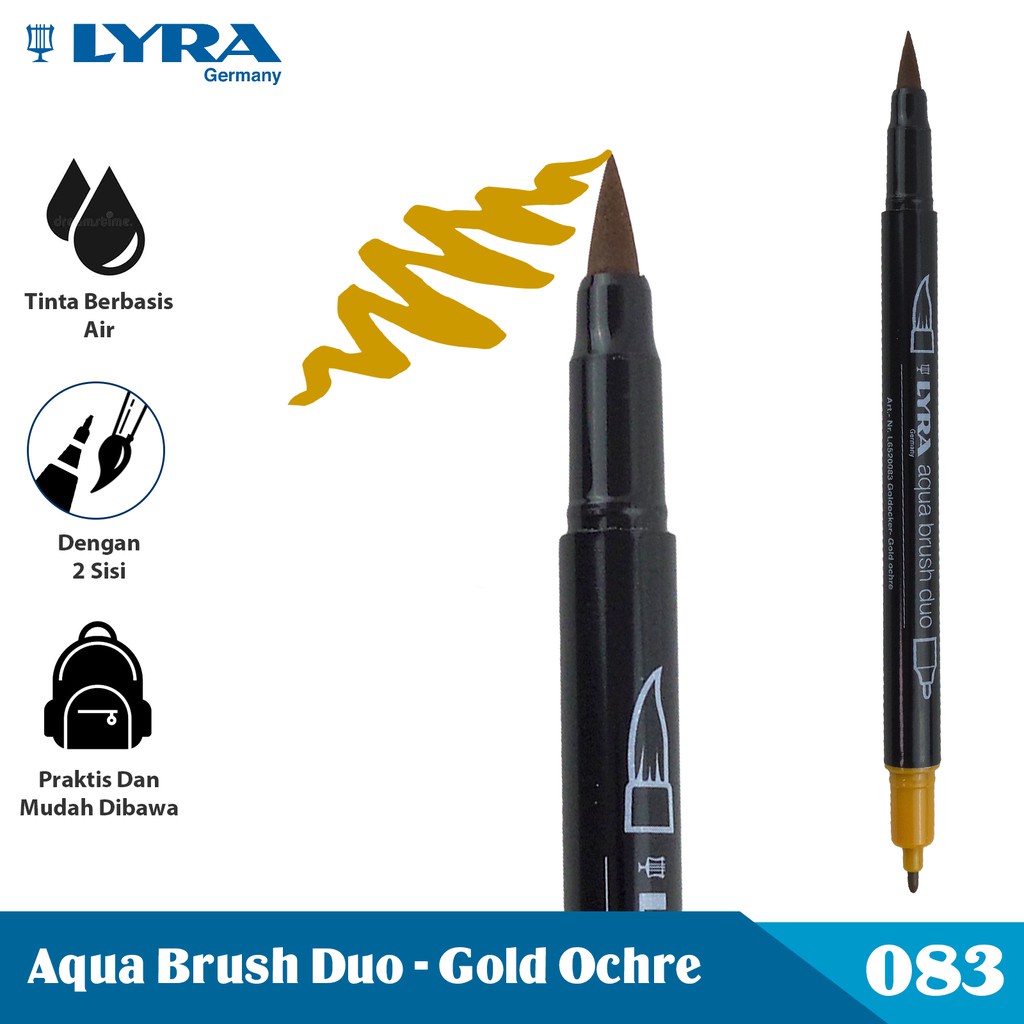 

Lyra Spidol / Pulpen Warna 1 Pcs Dual Tip 083 - 099 Aqua Brush Duo Spidol Kuas Lyr-6520083