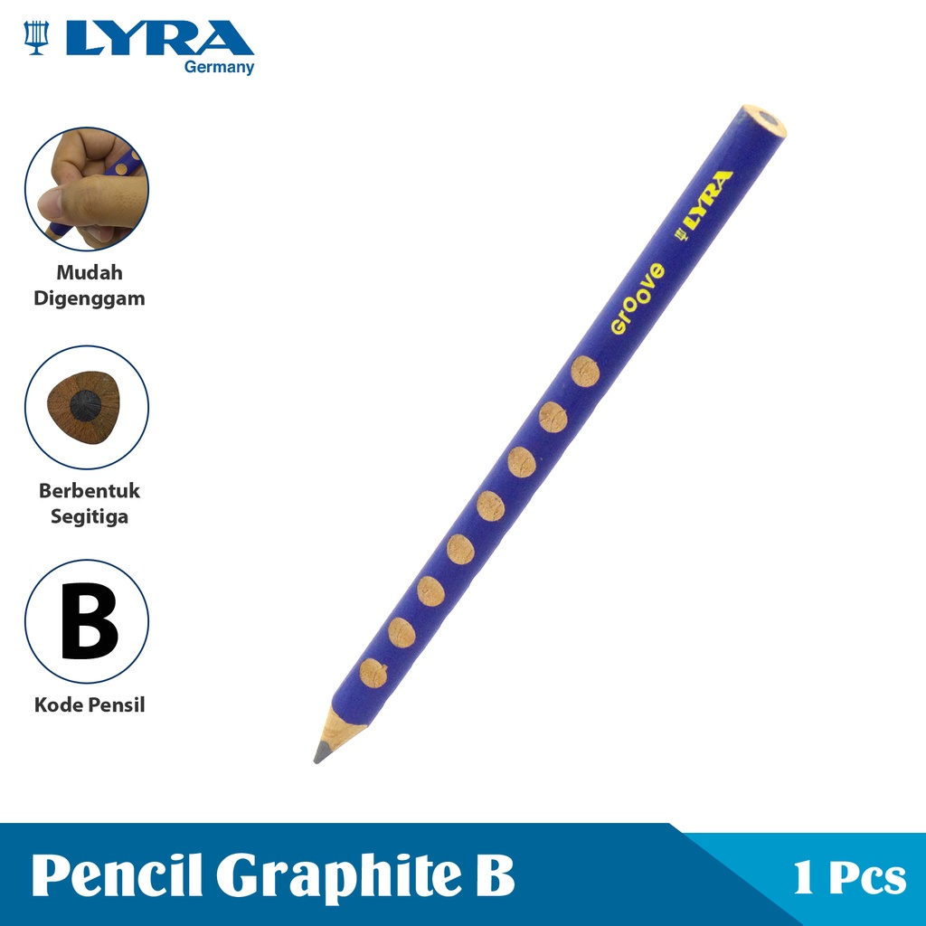 

Lyra Pensil B 1 Pcs Groove Graphite Jumbo Triangular Pencil Pensil Segitiga Ergonomis Lyr-1870101