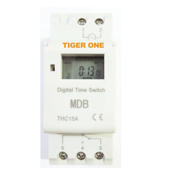 MCB TIMER digital, Timer Switch THC15A, panel lampu listrik otomatis