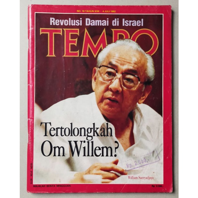 Majalah Tempo 4:Juli 1992 : Cover Om Willem / William Soeryadjaya
