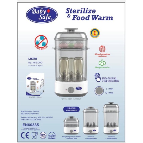 Baby Safe Sterilizer Food Warm LB318, Sterilize botol susu Babysafe