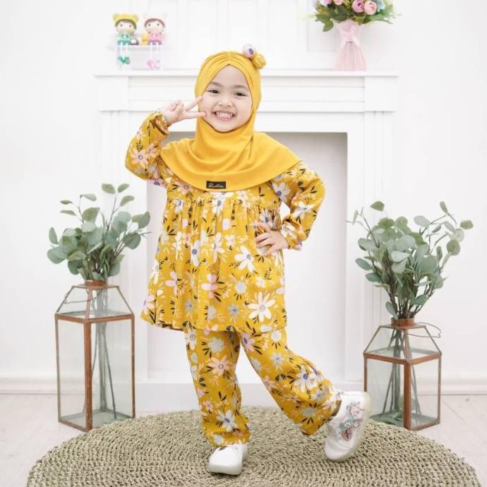 Setelan Baju Muslim Anak Oneset Calista Set Baju Anak Perempuan