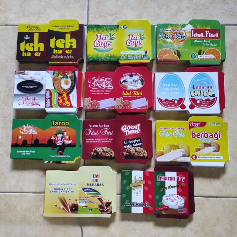 

[Lembaran] [Bisa Pilih Motif] 100 Lembar Amplop Lebaran Tema Snack Jajan Viral Size Medium 7x11,5 cm Free Plastik