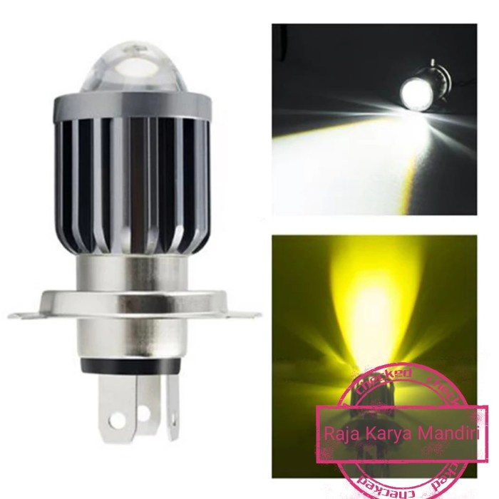 Terlaris Lampu Depan Utama Kabut Led H4 Lensa Dua Warna Untuk Motor Mobil