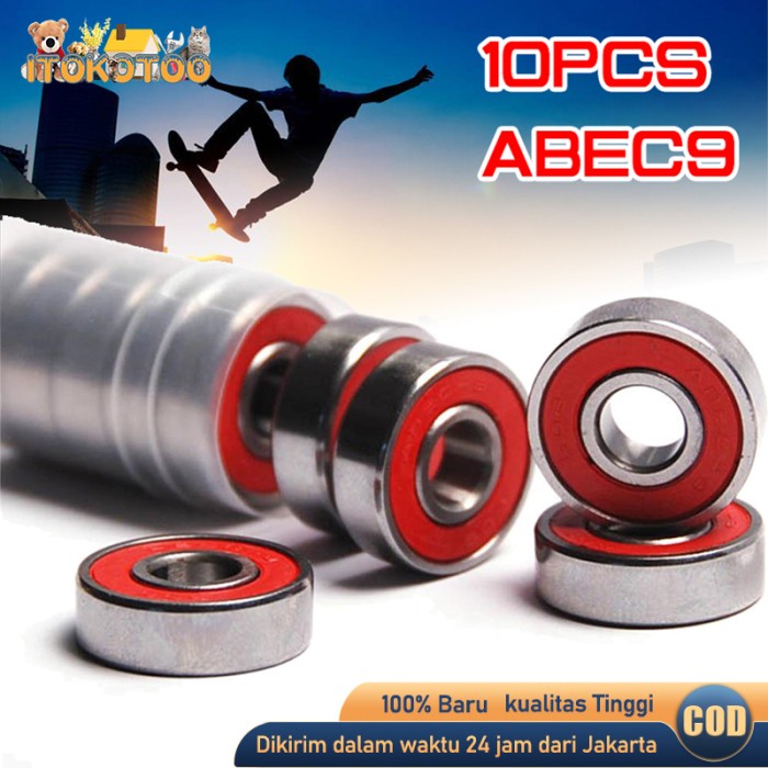 10pc Bearing Skateboard Bearing Skate Abec 9 Bearing 608rs Sepatu Roda