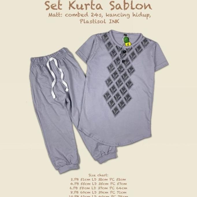 Set Kurta Sablon - Setelan Baju Koko Anak 2-8 Tahun Pineapple Kids