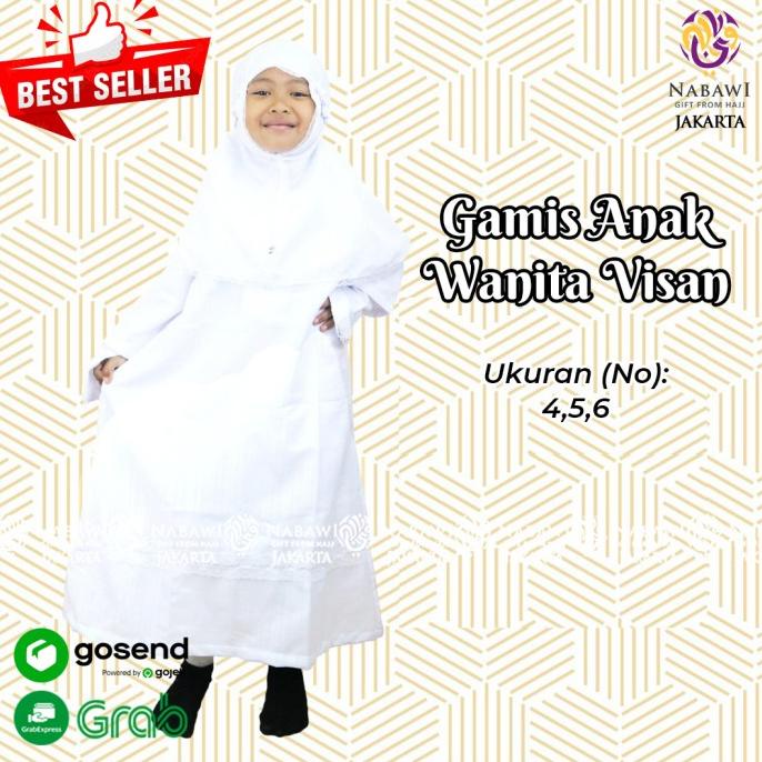 Baju Ihram Anak Perempuan/Gamis Putih Anak/Jubah Anak/Busana Muslim