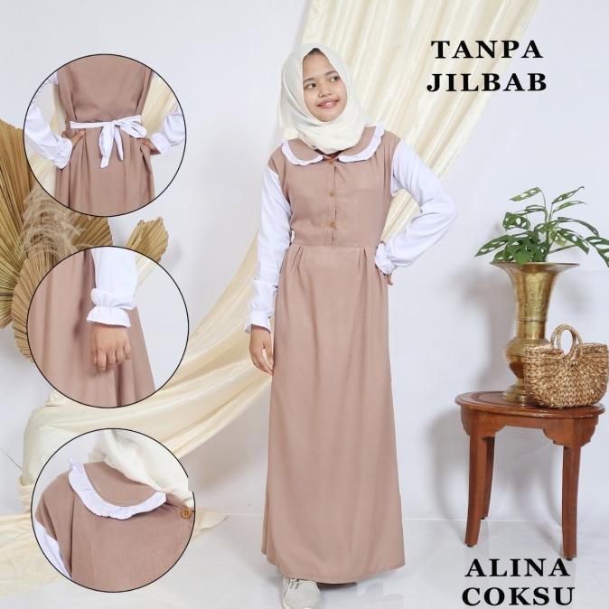 baju gamis anak perempuan remaja tanggung terbaru usia 11 - 12 tahun