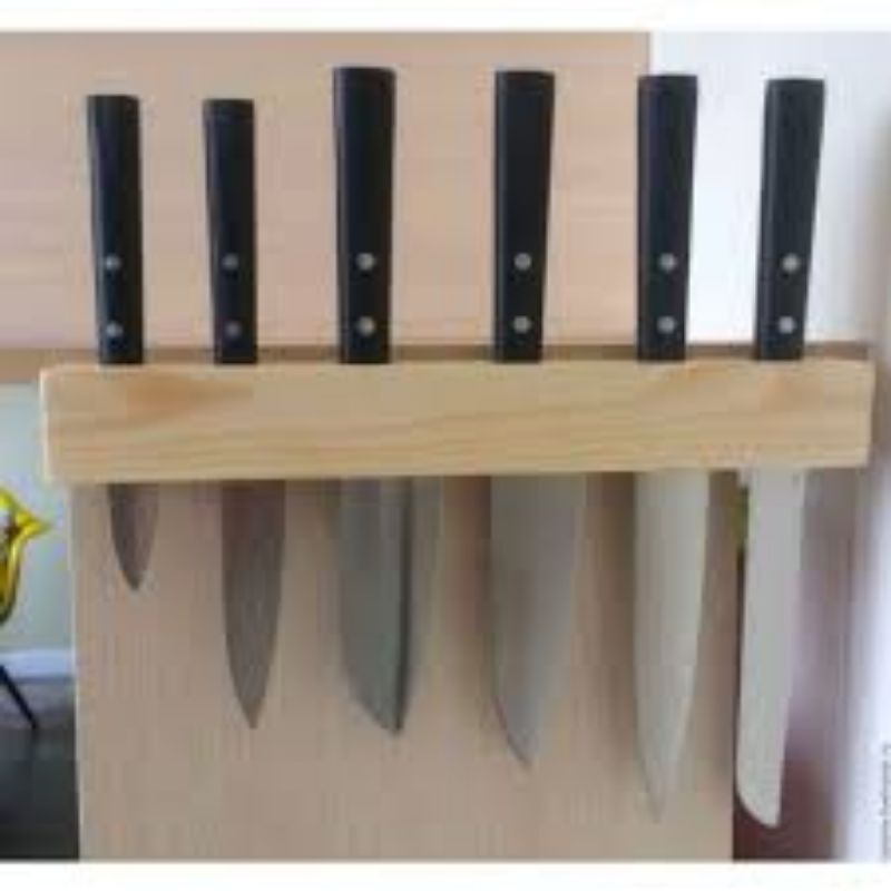 TEMPAT PISAU DAN GUNTING KNIFE PLACE RAK PISAU GANTUNG KAYU