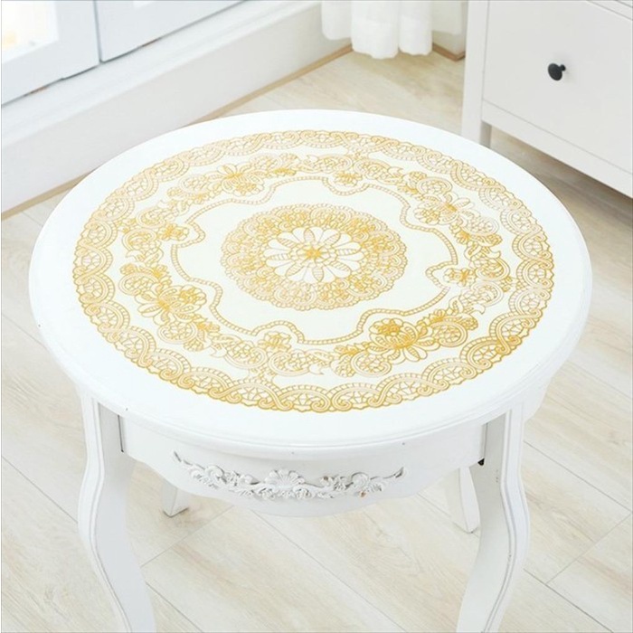 Taplak Meja Oval Emas / Tatakan Piring Meja Makan / Alas Piring Tahan