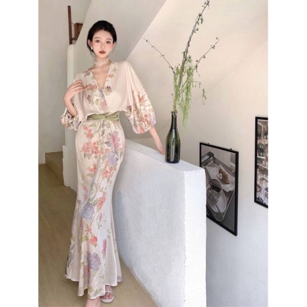 VN ASAKO SUMMER SILKY DRES / DRESS PANTAI / KIMONO DRESS