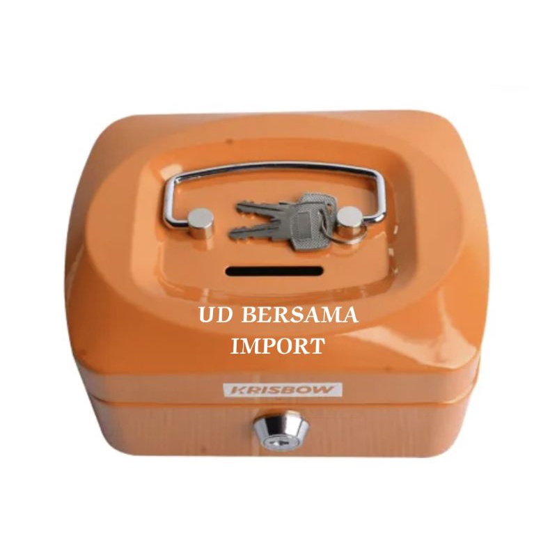 KRISBOW Cash Box Manual Lock/Box Penyimpan Uang/Cash Box Mini - Orange