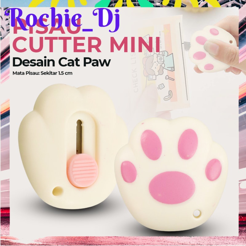 

PISAU CUTTER MINI PEMOTONG KERTAS DESAIN CAT PAW - OL-6101