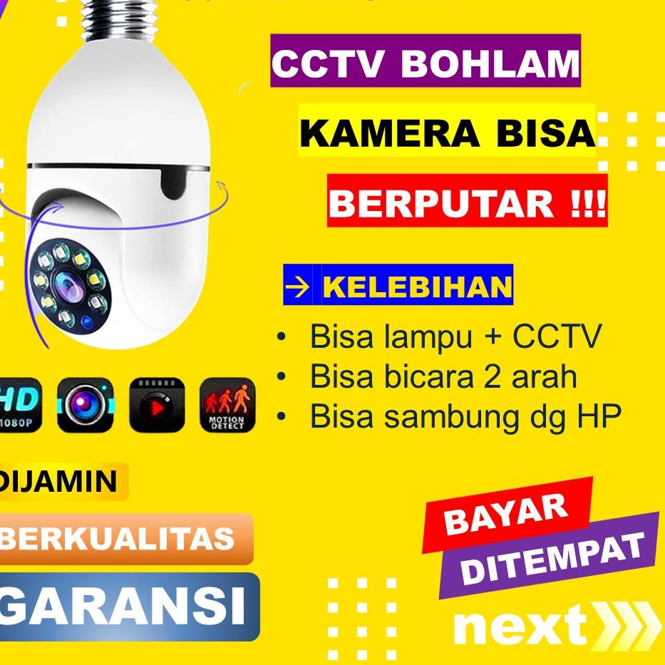 Teraman KAMERA MINI TERSEMBUNYI CCTV LAMPU BOHLAM WIFI 360 CAMERA MINI WIFI PENGINTAI KECIL HD LAMP 