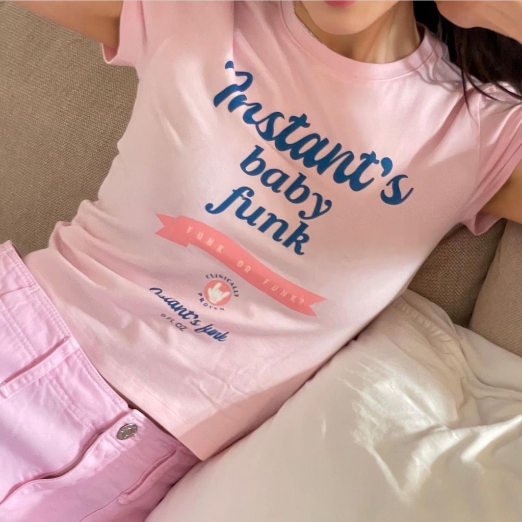 Red 2023 Produk Baru Musim Panas Park Hyo Min Asli Baby Pink Slim Hot Girl Lengan Pendek T-shirt