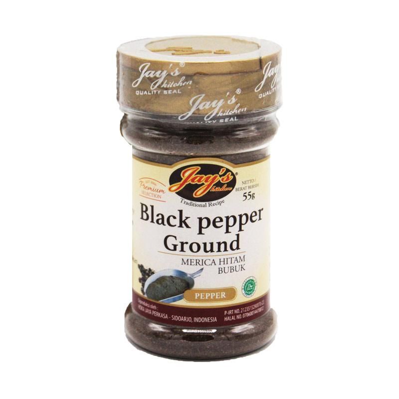

Jay's Blackpepper Ground / Lada Hitam Bubuk Halus | Berat Bersih 55gr