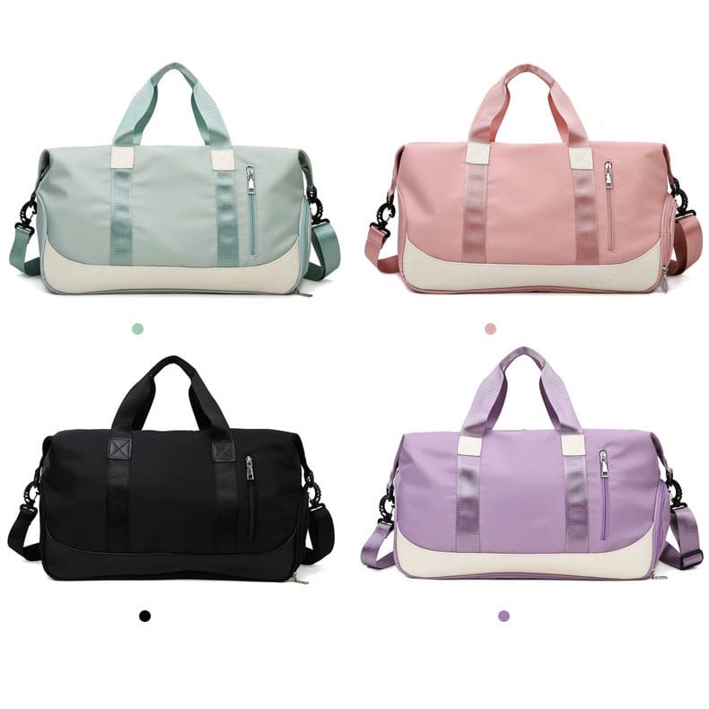 OLSHOP Tas Kebugaran Basah Kering Kustom Tas Pria Bahu Latihan Nilon Tas Gym Yoga Travel Tas Olahrag