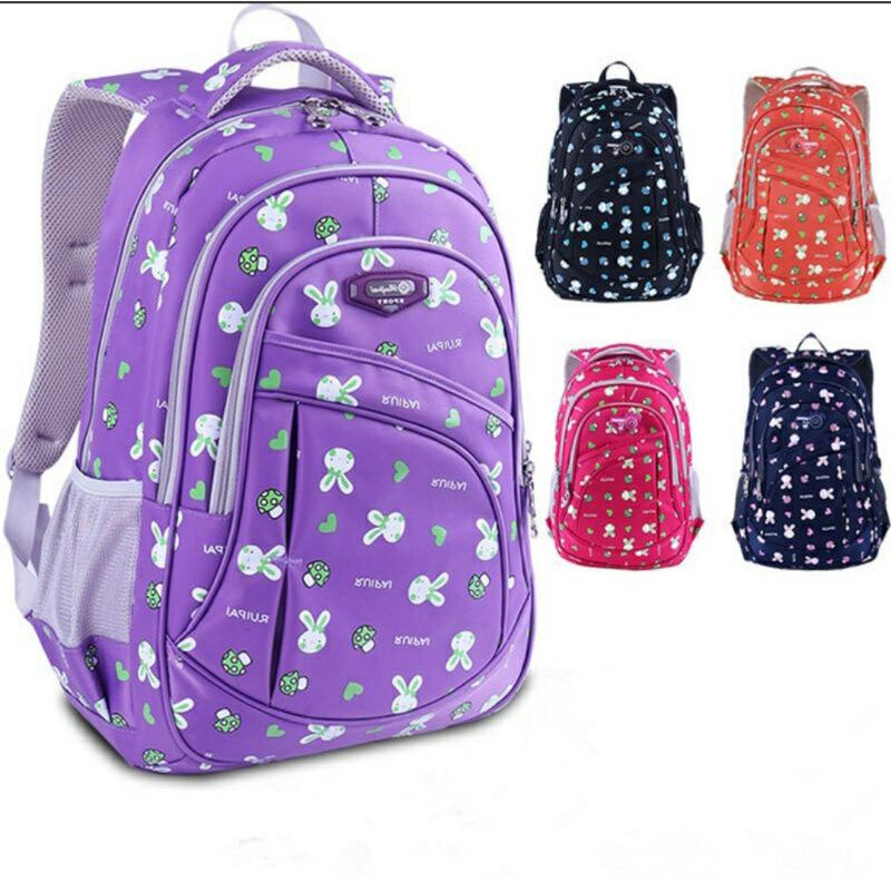 OLSHOP Tas Ransel Sekolah Wanita Motif Playboy Warna warni Tas Anak Sekolah Sd Dan Smp Ransel Backpa