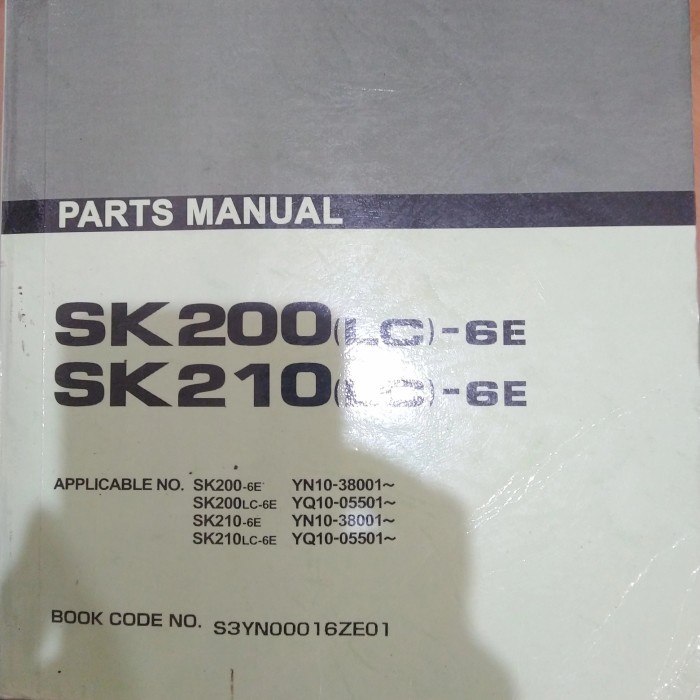 MJTV Kobelco partsbook SK200-6 SK210-6